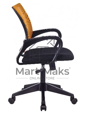 Кресло компьютерное Бюрократ CH-695N/OR/TW-11 спинка сетка оранжевый TW-38-3, сиденье черный TW-11