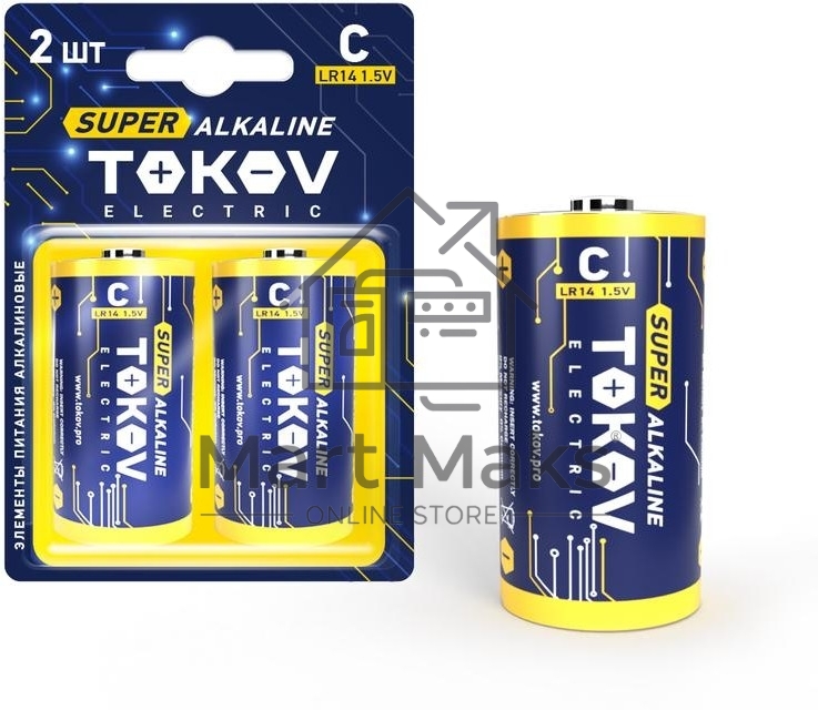 Элемент питания алкалиновый С/LR14 (блистер 2шт) TOKOV ELECTRIC TKE-ALS-LR14/B2