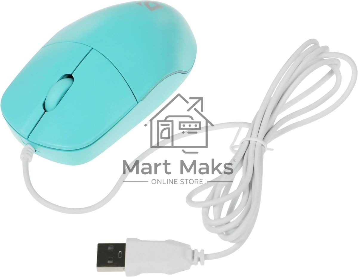 Мышь проводная Defender Azora MB-241 голубой, 1200 dpi, USB, кнопки - 3