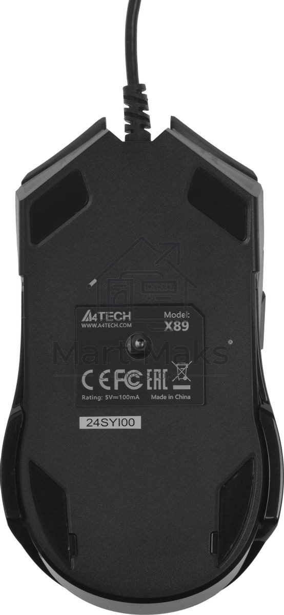 Мышь проводная A4Tech X89 Maze черный, 2400 dpi, USB, кнопки - 8
