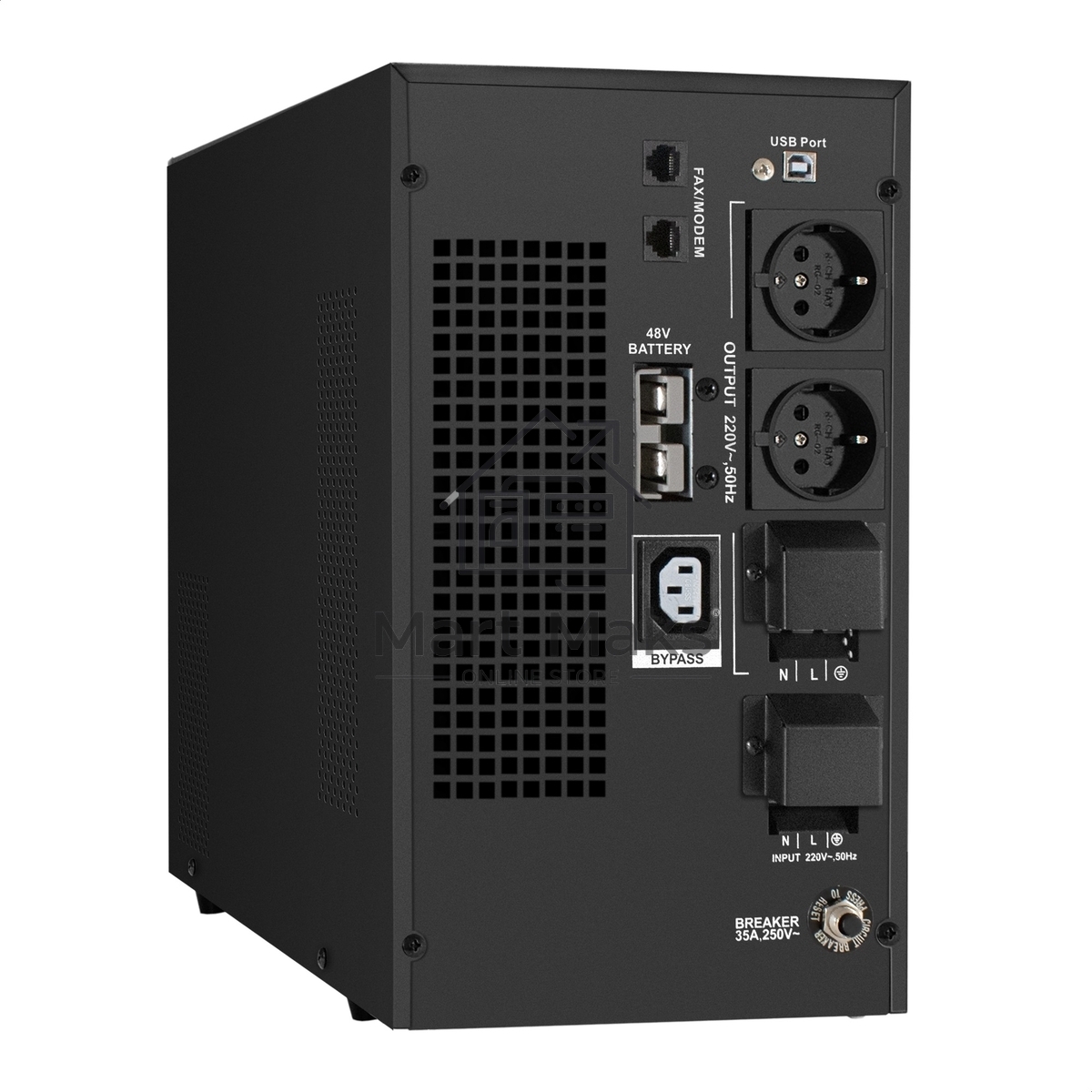 Комплект ИБП EX295991RUS + батарея 45Aч EX285666RUS 4шт (инвертор, синус, для котла) ExeGate SineTower SZ-5000.LCD.AVR.2SH.1C13.T.RJ.USB <5000VA/4000W, чистый синусоида, LCD дисплей, AVR, 2*Schuko+1*C13+клеммы, RJ45/11, USB, линейно-интерактивный, Black> 