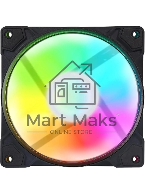 Вентилятор для корпуса GMNG GG-CF120FRGb1-PWMBK черный, 120 мм, 1800 об/мин, 26 дБ, 4 pin