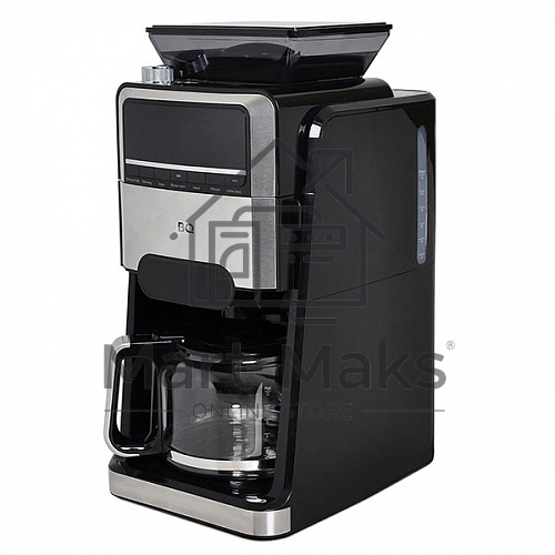 Кофеварка капельная со встроенной кофемолкой BQ CM3002 черный-стальной, исп. кофе - зерновой/молотый, 1.5 л, 1400 Вт