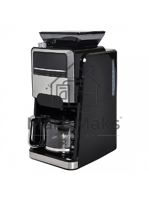 Кофеварка капельная со встроенной кофемолкой BQ CM3002 черный-стальной, исп. кофе - зерновой/молотый, 1.5 л, 1400 Вт