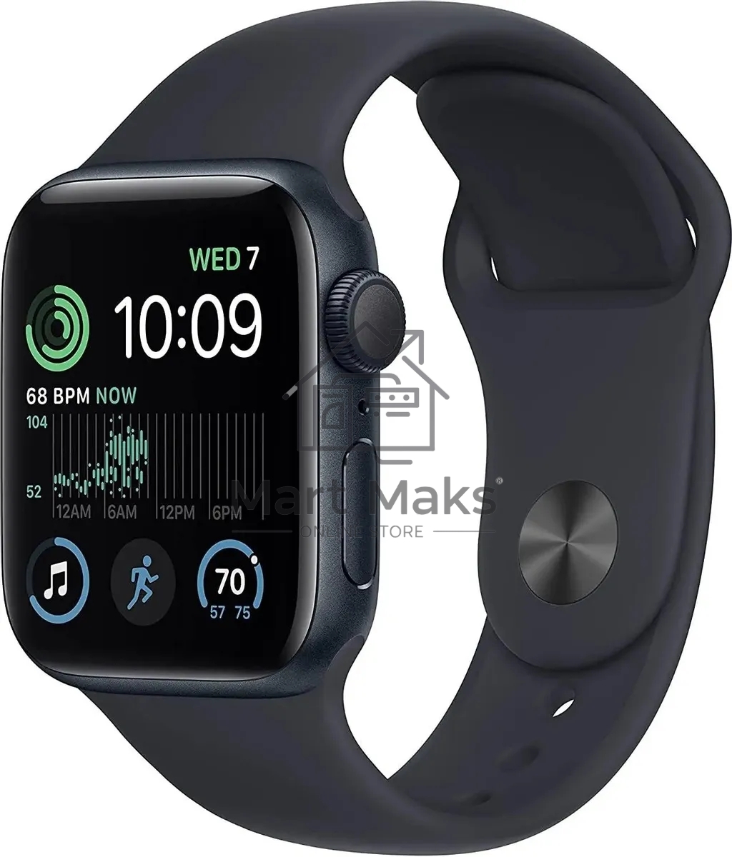 Смарт-часы Apple Watch SE 2024 A2722 40мм OLED корп.темная ночь Sport Band рем.темная ночь разм.брасл.:160-210мм