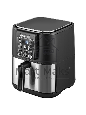 Аэрогриль Endever Skyline AF-130, черный/стальной, мощность 1800 Вт, объем 6 л, 7 авторежимов, температура 40-200 С, 1 шт/уп.