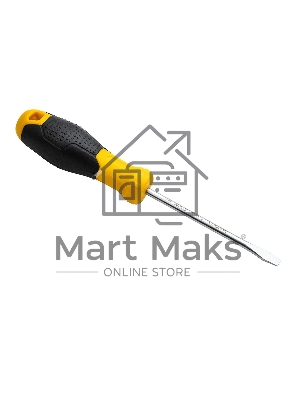 Шлицевая отвертка Deli DL6351001 5х100мм Материал: CR-V. Двухкомпонентная ручка. Хромированная