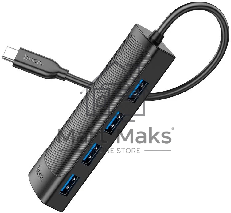 Разветвитель USB-C Hoco HB41 Type-C 4порт. черный