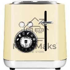 Тостер Kitfort КТ-6558 815Вт бежевый/стальной