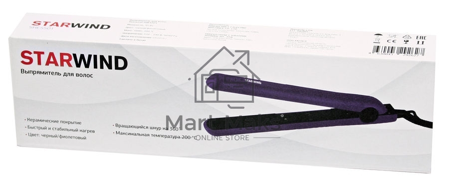 Выпрямитель Starwind SHE5501 25Вт фиолетовый (макс.темп.:200С)