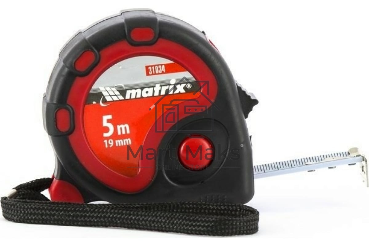 Рулетка MATRIX 31034 status 3 fixations 5мх19мм двухкомпонентный корпус 3 фиксации ленты