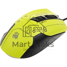 Мышь проводная A4Tech Bloody W70 Max желтый/черный, 10000 dpi, USB, кнопки - 9
