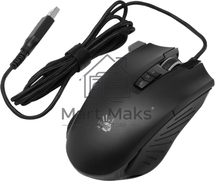 Мышь проводная A4Tech Bloody V9M черный, 4000 dpi, USB, кнопки - 9