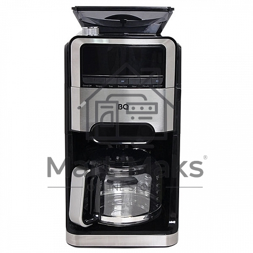 Кофеварка капельная со встроенной кофемолкой BQ CM3002 черный-стальной, исп. кофе - зерновой/молотый, 1.5 л, 1400 Вт