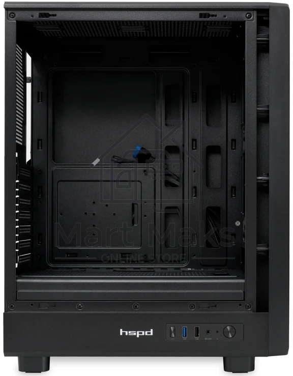 Компьютерный корпус без блока питания HSPD M510, Mesh Mid Tower, черный, TG, 0.5 SPCC, no fans ATX, mATX, mITX 180/280/160мм 1x2.5