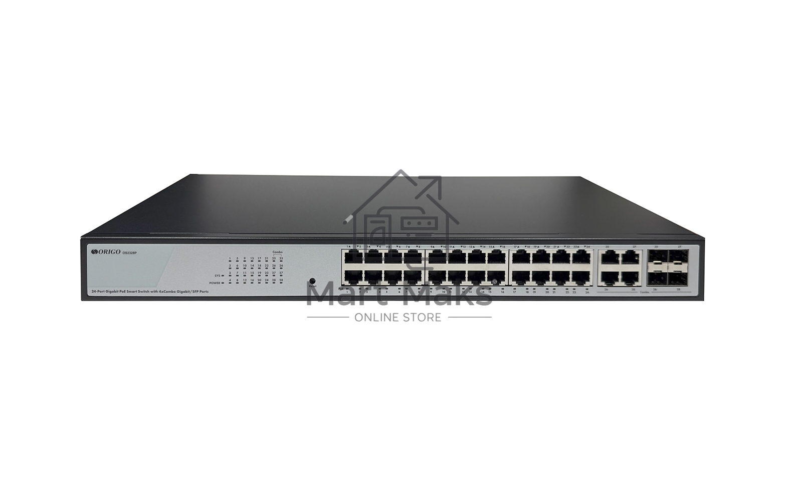 Коммутатор ORIGO OS2328P/360W/A1A, 24×1 Гбит/с PoE + 4×1 Гбит/с Combo (SFP/RJ-45), настраиваемый