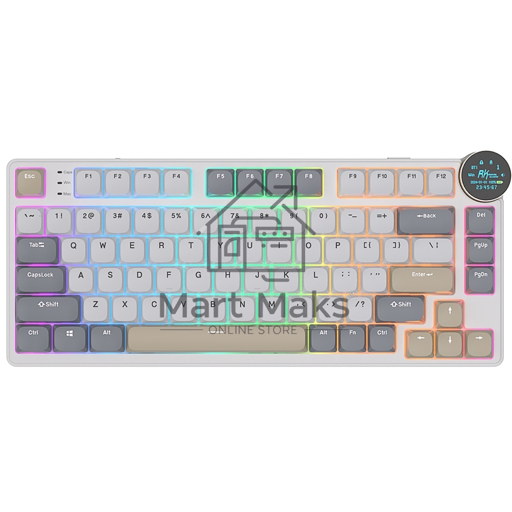 Клавиатура Royal Kludge RK N80 Pearly Dawn USB/2.4 GHz/Bluetоoth, RGB, Hot Swap, Red switch