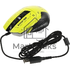 Мышь проводная A4Tech Bloody W70 Max желтый/черный, 10000 dpi, USB, кнопки - 9