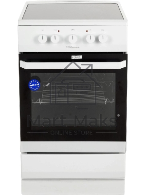 Плита электрическая Hansa FCCW54000 белый, конфорок 4 шт, духовка 68 л, 50 см x 85 см x 60 см