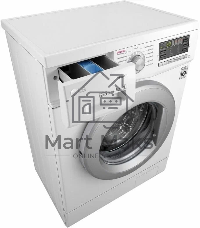 Стиральная машина LG F1296HDS1 белый, загрузка фронтальная 7 кг, 1200 об/мин., класс: А