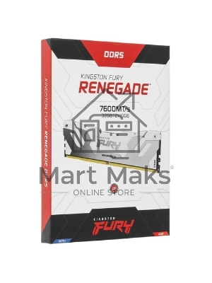 Оперативная память Kingston Fury Renegade, DDR5, 32Gb (2x16GB), 7600MHz, CL38, DIMM, с радиаторами, белый/серебристый