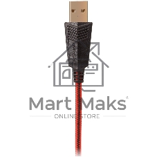 Гарнитура проводная игровая с микрофоном SVEN AP-U988MV, черный-красный (USB, LED, 7.1)