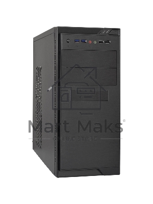 Компьютерный корпус Minitower ExeGate MA-372UX Black, mATX UN450, 120mm 2*USB+2*USB3.0, Audio