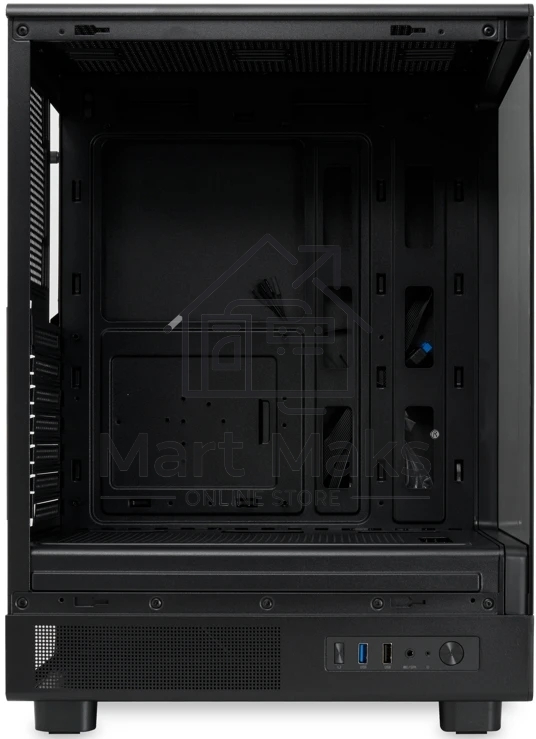 Компьютерный корпус без блока питания HSPD F510, Panoramic Mid Tower, черный, TG, 0.5 SPCC, no fans ATX, mATX, mITX 180/280/160мм 1x2.5