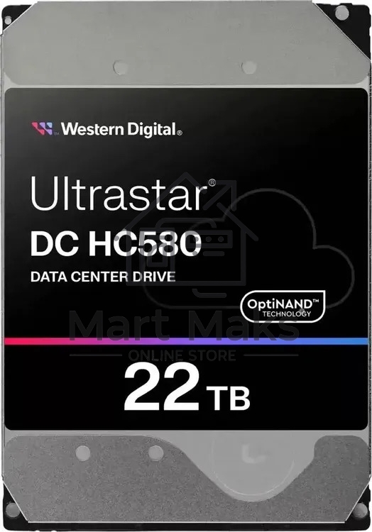 Жесткий диск SAS 22TB 7200RPM 12Gb/S 512MB DC HC580 WUH722422AL5204_0F62791 WESTERN DIGITAL