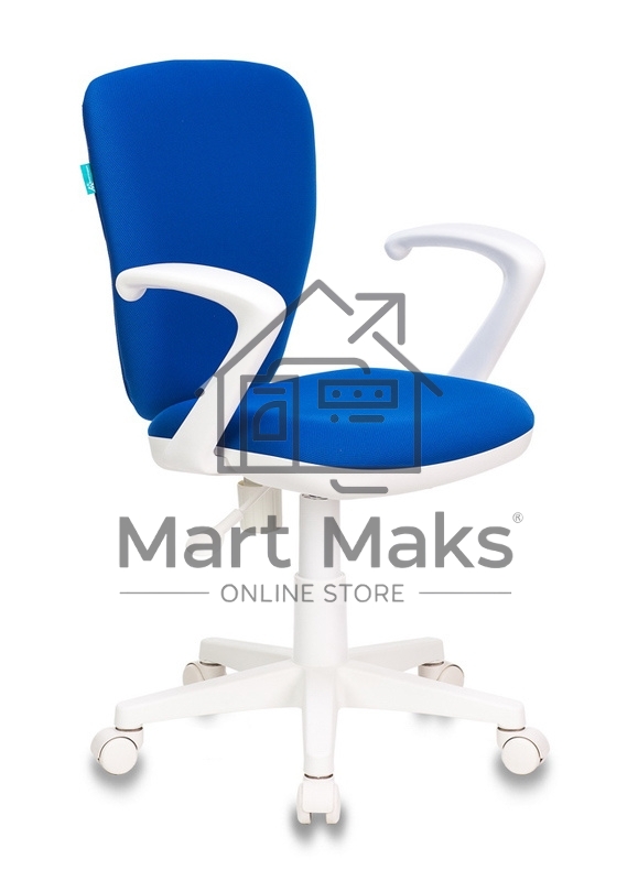 Кресло детское Бюрократ KD-W10AXSN/26-21 синий 26-21 (пластик белый)