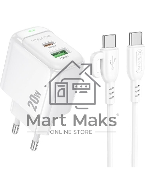 Сетевое зарядное устройство BOROFONE (6941991113864) BAS44Aaa 2USB 3.0A PD 20W+QC 3.0