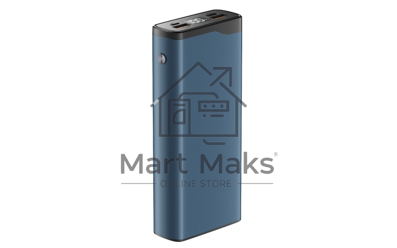 Портативный аккумулятор OLMIO QL-20, 20000mAh, 22.5W, QuickCharge3.0/PowerDelivery, LCD, голубой