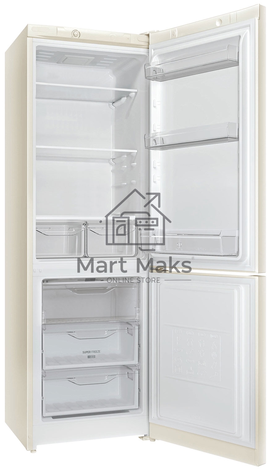 Холодильник Indesit DS 3180 E бежевый двухкамерный 223/87л морозилка снизу