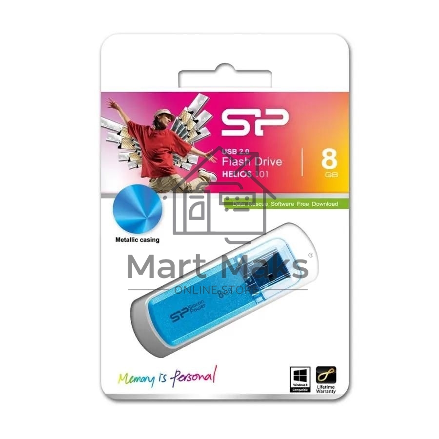 Флешка USB R/W Silicon Power R/W 8Gb Helios 101 SP008GBUF2101V1B USB2.0 синий