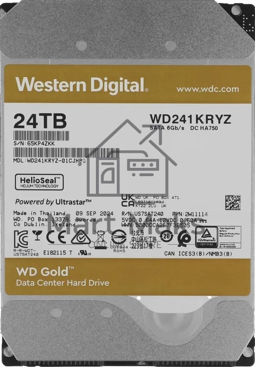 Жесткий диск HDD WD Gold 24Tb 7200rpm SATA 512Mb 3.5