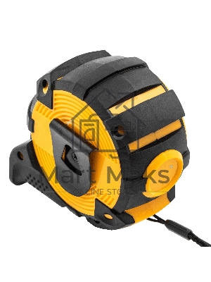 Рулетка 10м х 32мм, автоматич. фиксац., нейлон. покрытие, магнит. зацеп, двухстор. разметка Denzel