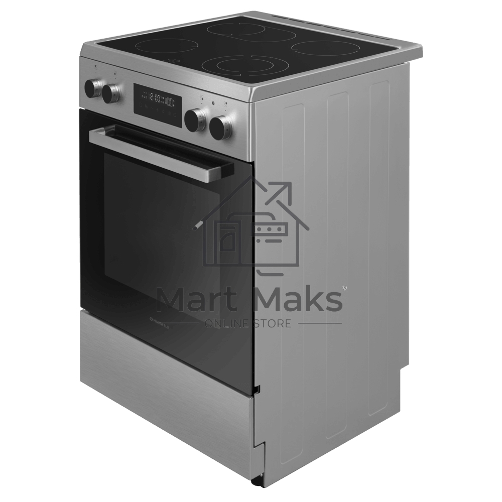 Плита электрическая Maunfeld MEC611CS09TD серебристый, конфорок 4 шт, духовка 59 л, 60 см x 85 см x 60 см