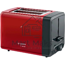 Тостер Bosch TAT4P424 красный/черный, 970 Вт, 2 слота