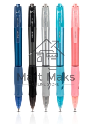 Ручка гелевая автоматическая Deli S08-B-BK ассорти, черные чернила, линия 0.5мм, резиновая манжета