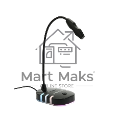 Микрофон настольный конденсаторный Gembird M-05RGB, подсветка RGB, черный