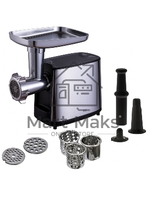 Мясорубка электрическая BQ MG1000 черный, 2100 Вт, 2.4 кг/мин, реверс, защита от перегрузки, насадки - 7