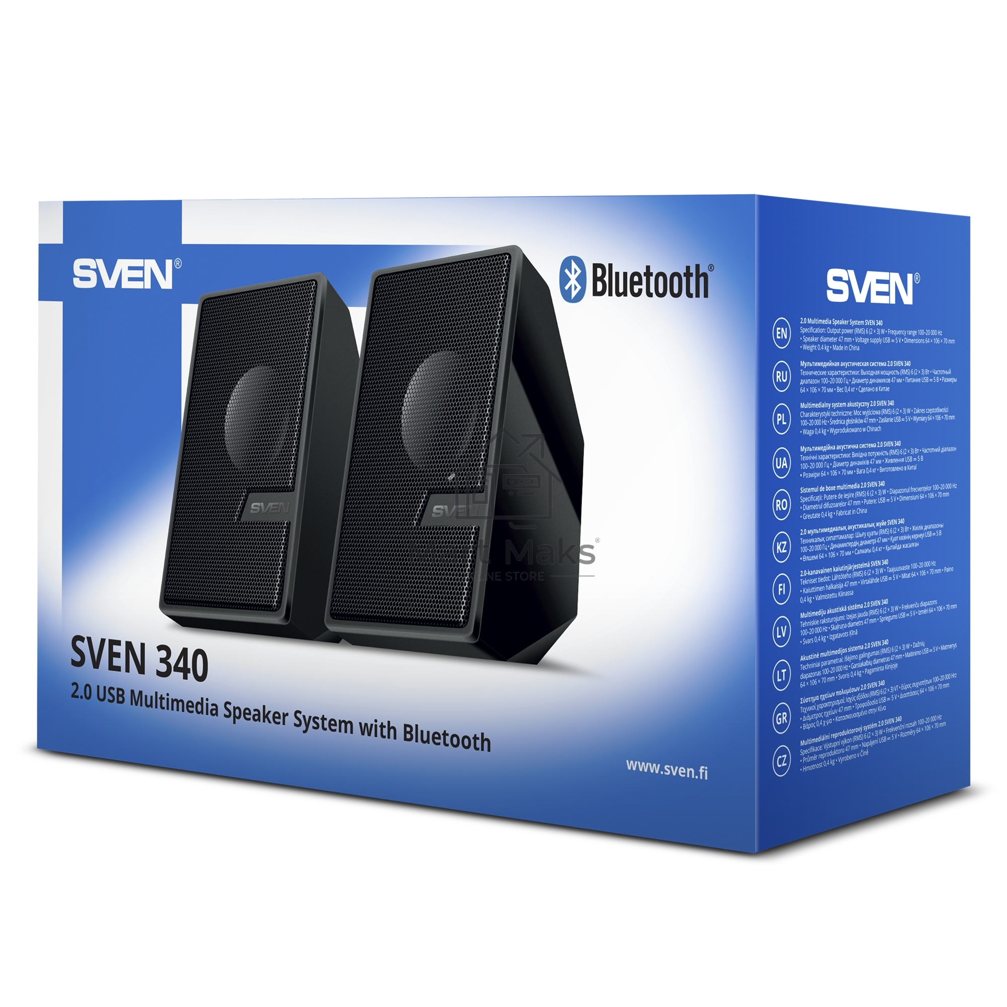 Колоки SVEN АС 340, черный (6 Вт, питание USB, Bluetooth)