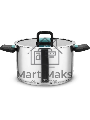 Кастрюля LARA LR02-245 Изумруд 6,4 л, нержавеющая сталь, с крышкой