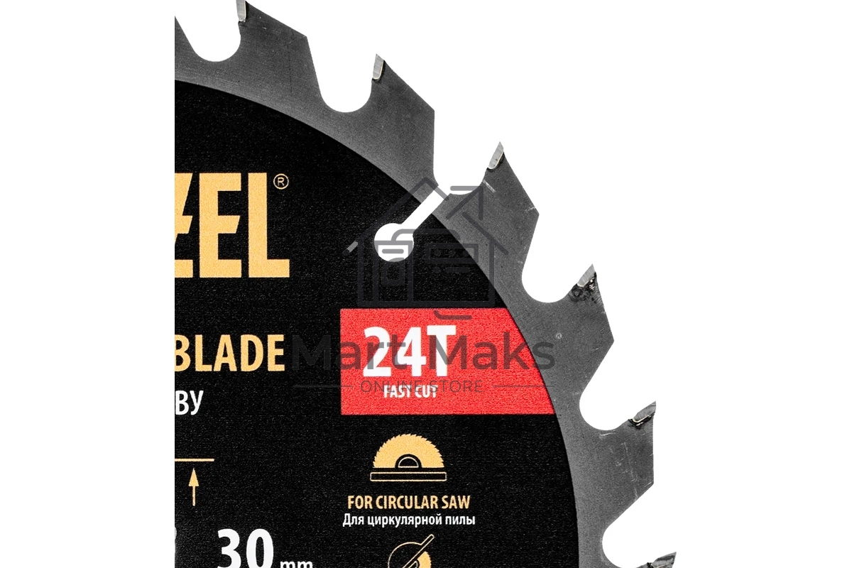 Пильный диск по дереву Denzel ф190 х 30 мм, 24 зубьев 733397