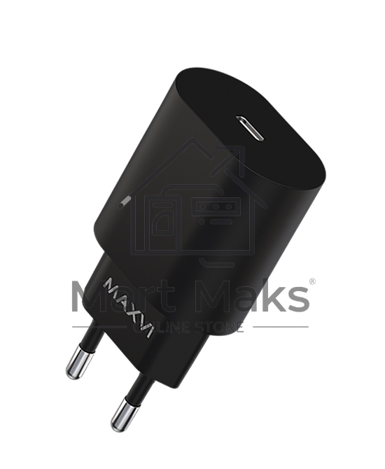 Сетевое зарядное устройство Maxvi SFC-120PD Type-C 3А 20W PD QC3.0 черный