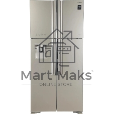 Холодильник Hitachi R-W660PUC7X GC шампань стекло двухкамерный 396/144л морозилка сверху, No Frost, Side by Side