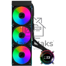 Система жидкостного охлаждения Lian Li HydroShift II LCD-C 360CL Black, 360 мм, 3x120 мм, 200-2600 об/мин, 31 дБ, 4-pin PWM, ЖК-дисплей, ARGB, черный