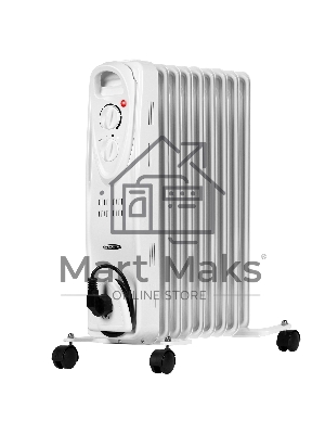 Обогреватель масляный AC ELECTRIC AOH/BM-09BW 2000 (9 секций) белый, 2000 Вт, 20 м2, термостат