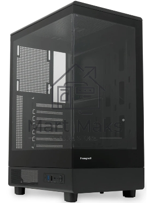 Компьютерный корпус без блока питания HSPD F510, Panoramic Mid Tower, черный, TG, 0.5 SPCC, no fans ATX, mATX, mITX 180/280/160мм 1x2.5