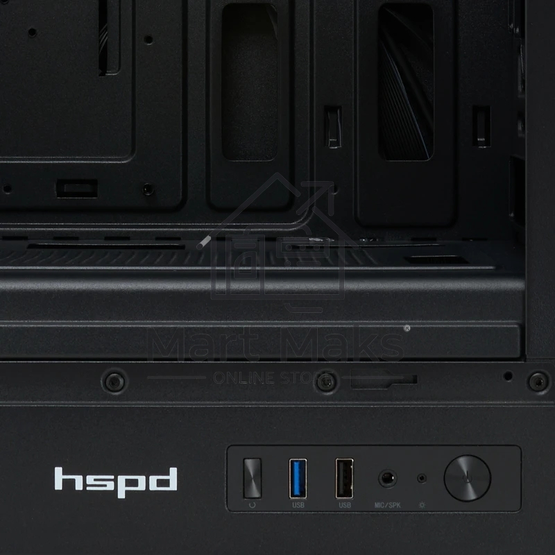 Компьютерный корпус без блока питания HSPD M510, Mesh Mid Tower, черный, TG, 0.5 SPCC, no fans ATX, mATX, mITX 180/280/160мм 1x2.5